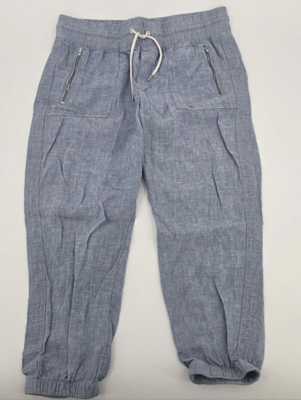 Athleta Cabo Linen Jogger Pant 12P Chambray Blue